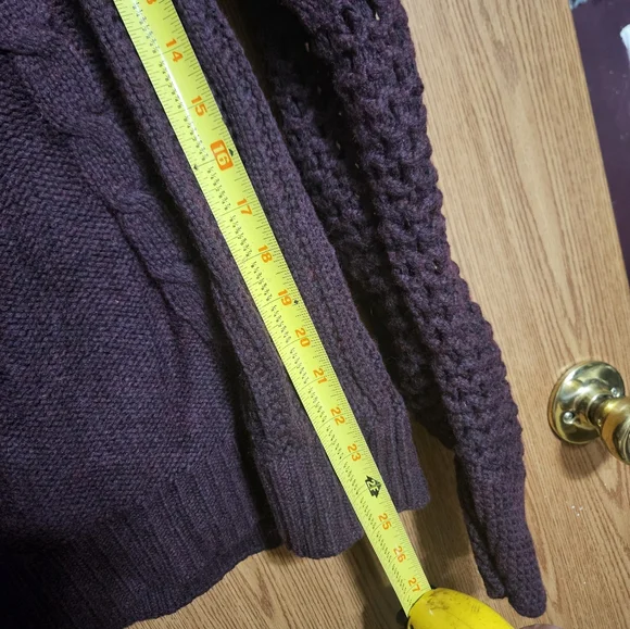 American Eagle Cotton/wool Women's Crochet Knit Cottagecore Sweater Plum Size M - Picture 6 of 7